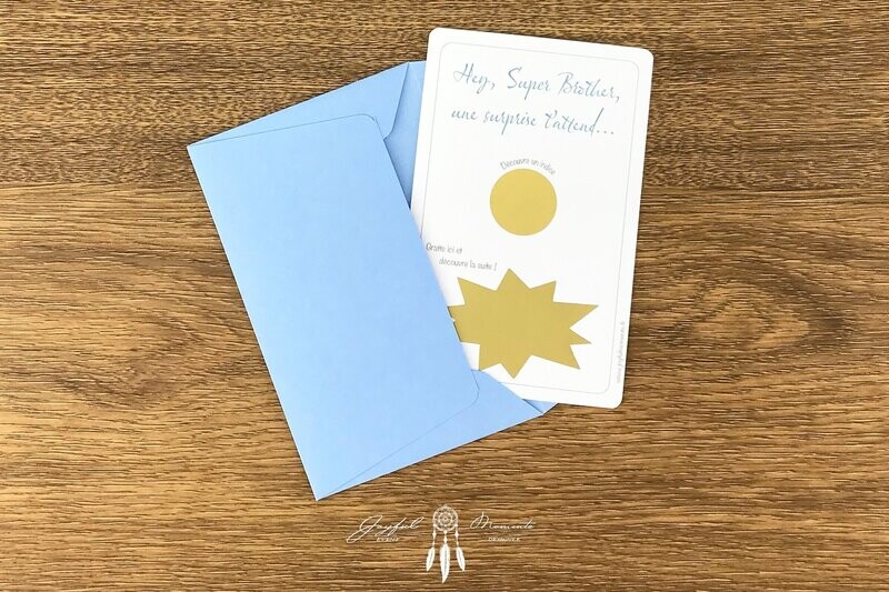 Carte à gratter - Annonce de grossesse à son frère