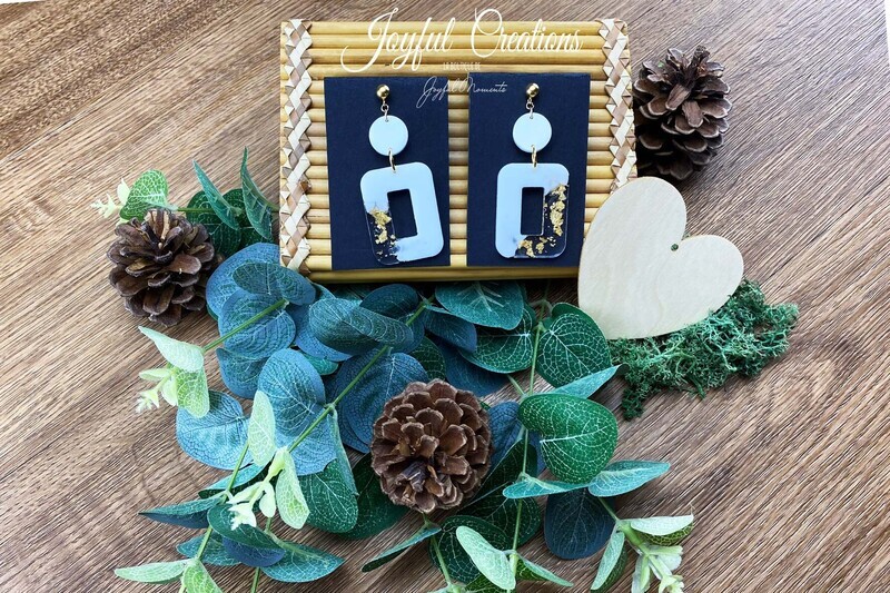 Boucles d'Oreilles - Alegria (blanc et doré)