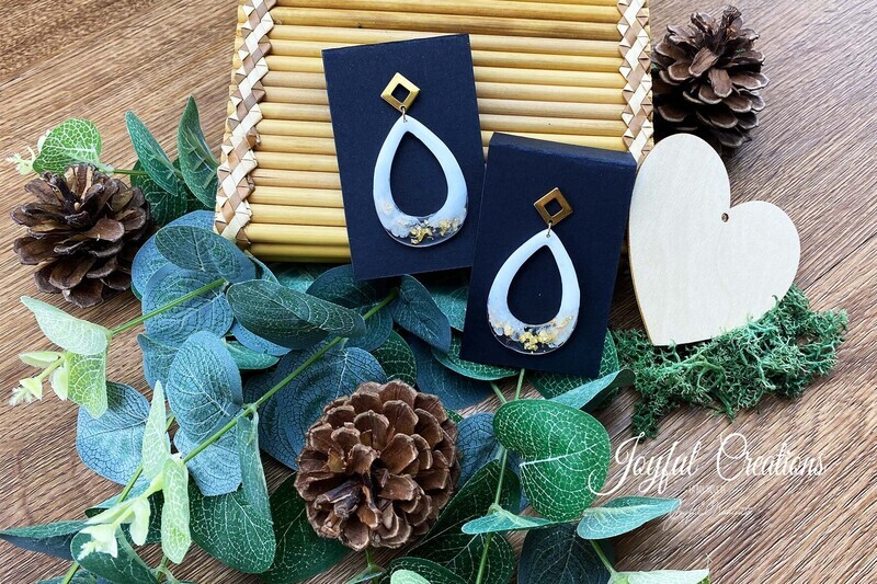 Boucles d'Oreilles - Fifaliana (blanc et doré)