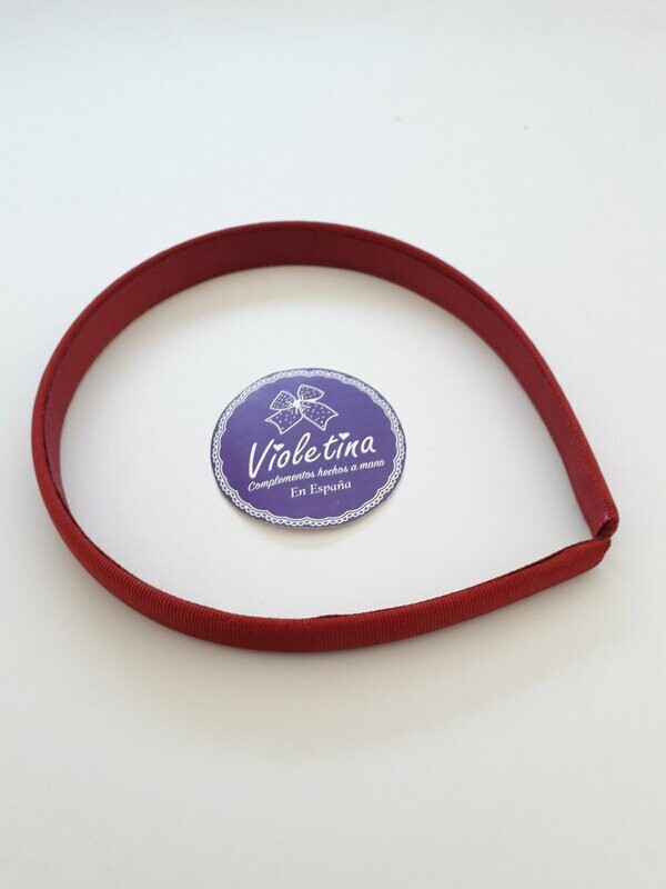 Diadema forrada, de 1,5 cm,  sin adorno.