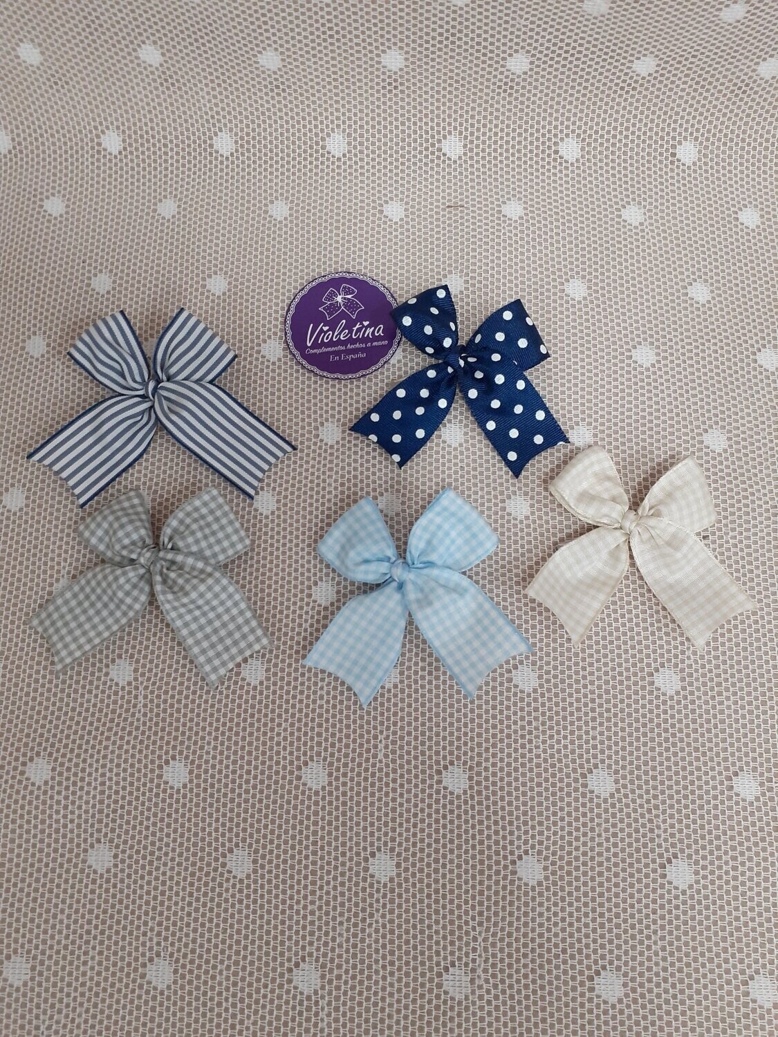 Lazo clásico mini fantasía ; milrayas, vichy , marinero o topos.