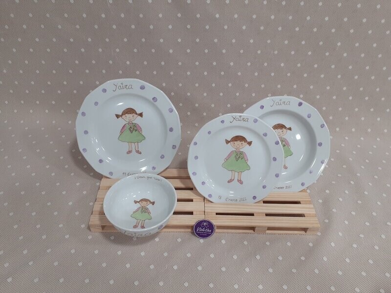 Vajilla muñeca Violetina (elaboración máximo 15 días laborables)