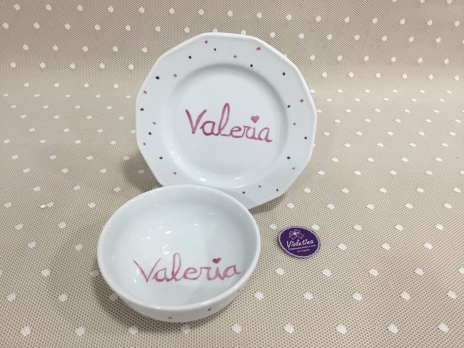 Vajilla porcelana con NOMBRE (elaboración máximo 15 días laborables)