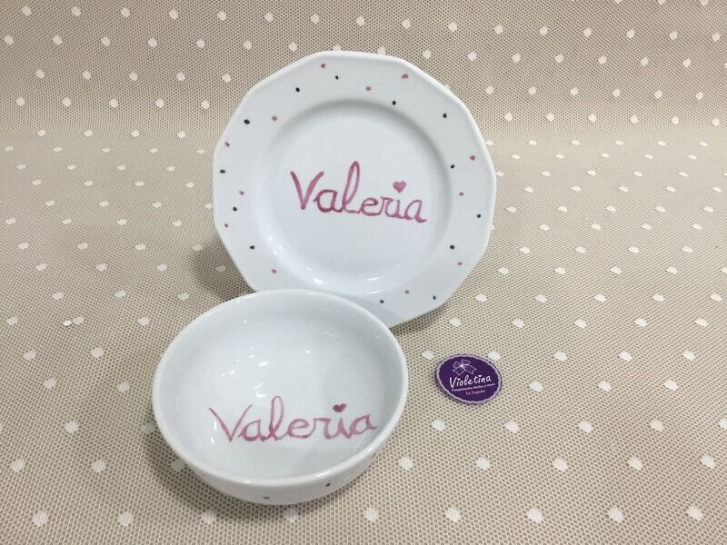 Vajilla porcelana con NOMBRE (elaboración máximo 15 días laborables)