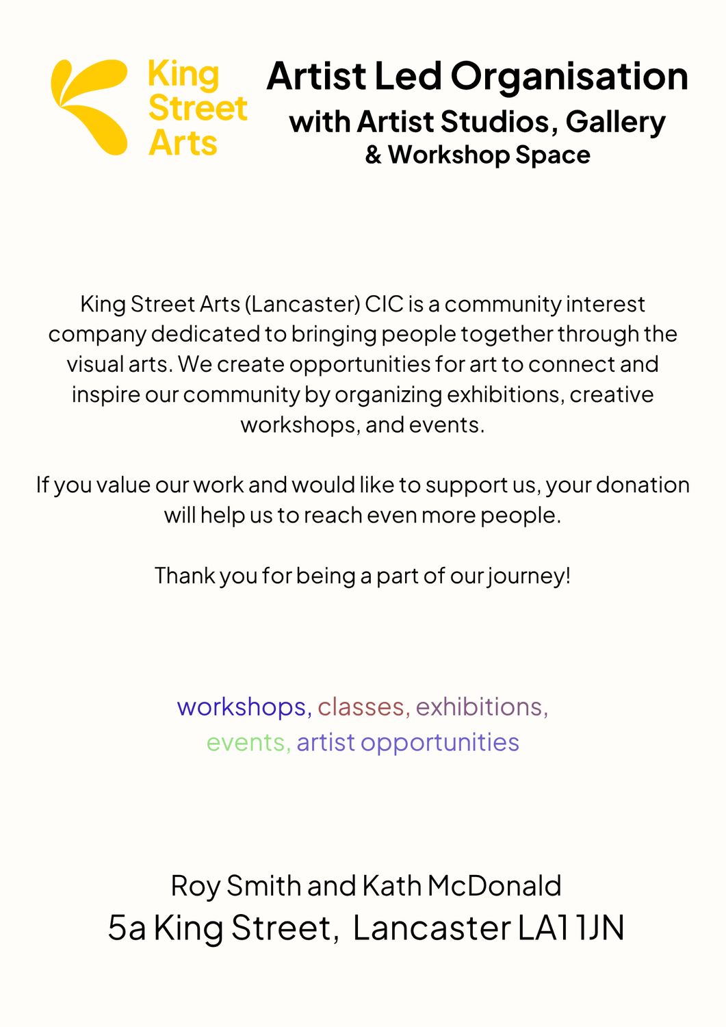 King Street Arts (Lancaster) CIC King Street Arts (Lancaster) CIC