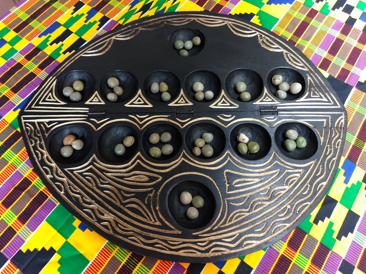 CARVED GYE NYAME OWARE OVAL