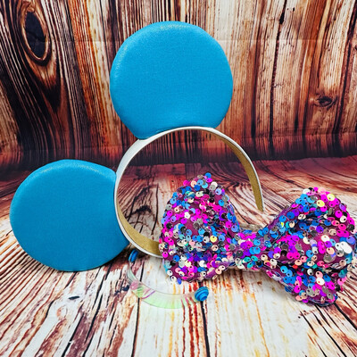 Neon Sequin (Removeable bow) Ears