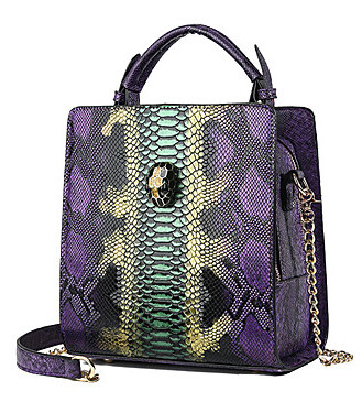 Purple Snake Skin Tote