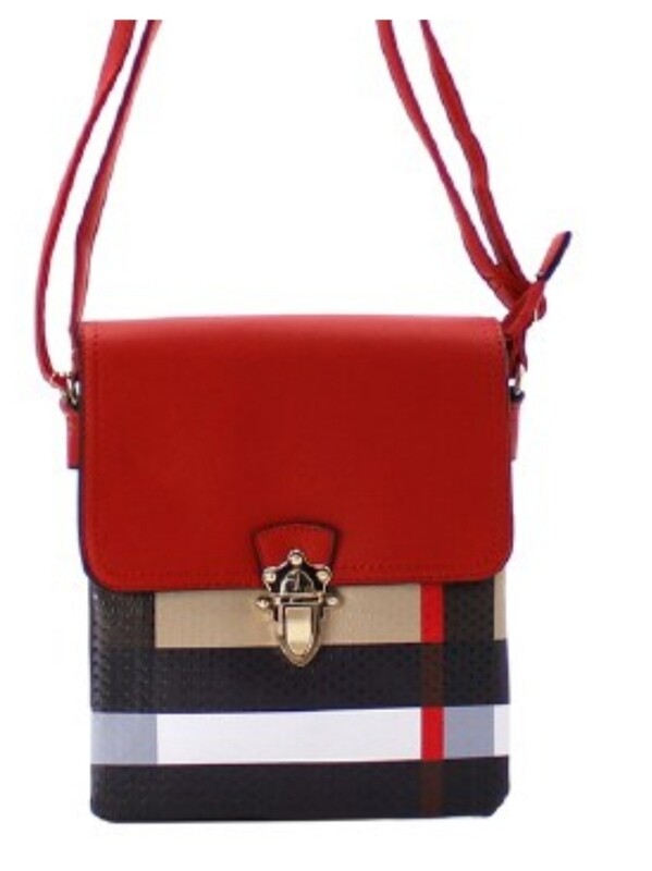 Checkered Inspired Red Cross Over  Pursenality