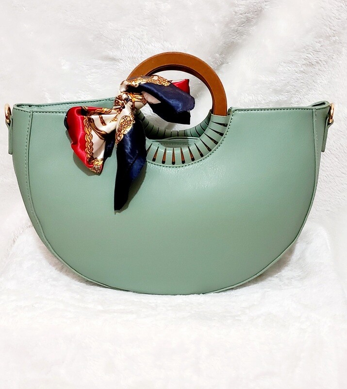 Designer Inspired Hand Tote (Soft Green)