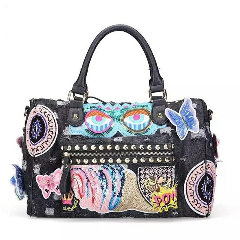 Trendy Rivet Jean Tote