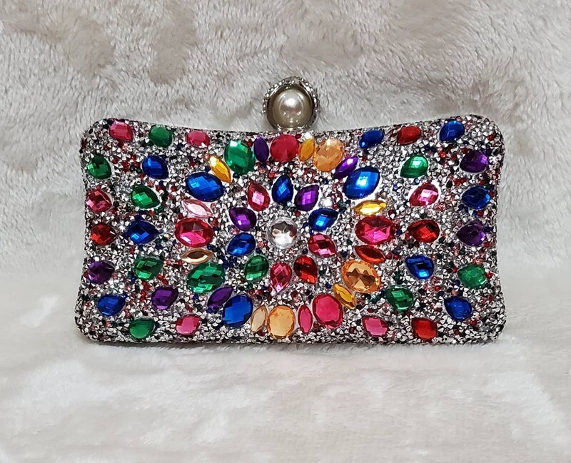Rainbow Glitz Evening Bag