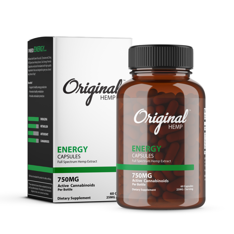 Original Hemp Energy Capsules 750mg 60ct