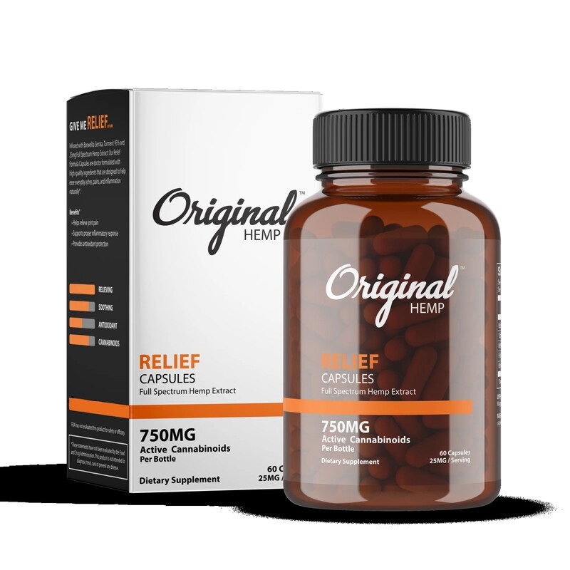 Original Hemp Relief Capsules 750mg 60ct