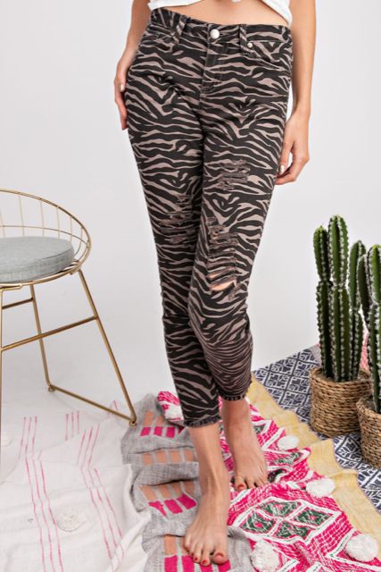 animal print jeans