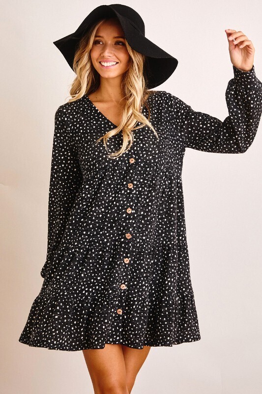 Bea Long Sleeved Tiered Dress