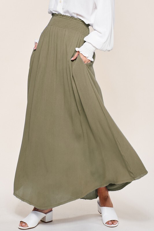 Huma Smocked Maxi Skirt