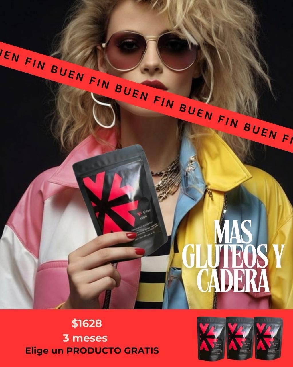 🔥BUEN FIN🔥 3meses V-Grow cápsulas aumenta glúteos