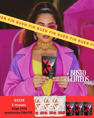 🔥BUEN FIN🔥 3 meses Duo aumentador de busto y glúteos Malteada y Cápsulas V-Grow