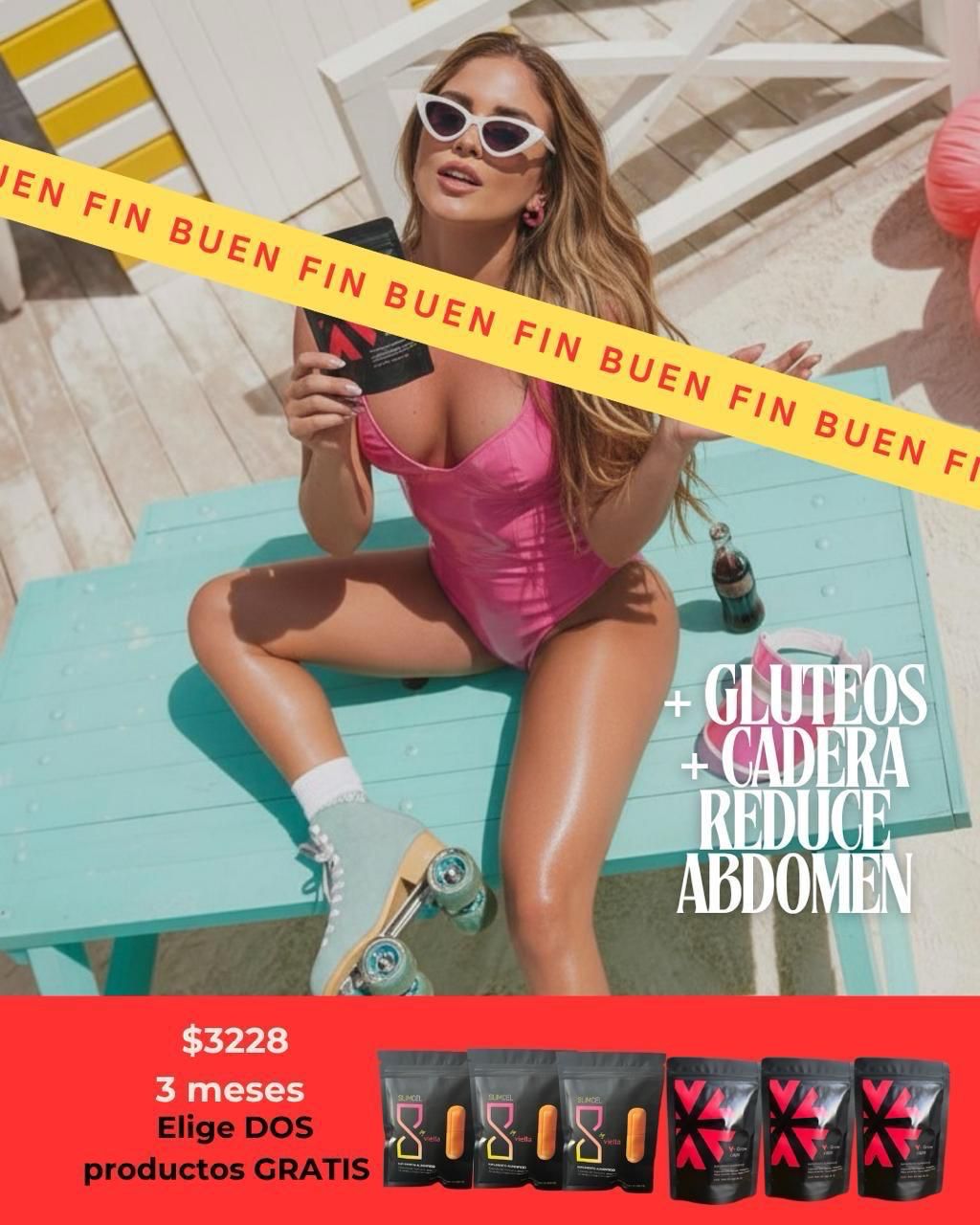 🔥BUEN FIN🔥 3 meses Aumenta glúteos Baja Abdomen Vgrow Caps+Slimluzz