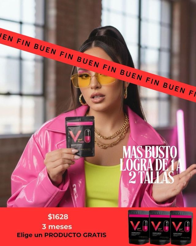 🔥BUEN FIN🔥 3 meses V-bust caps aumenta busto