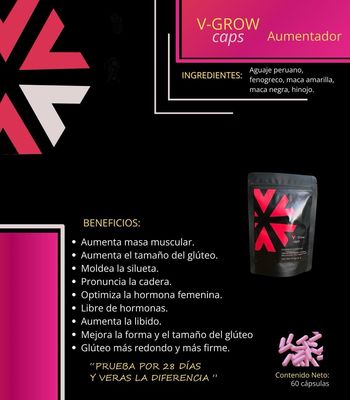 Dúo Caps vgrow + vbust Aumenta busto y glúteos