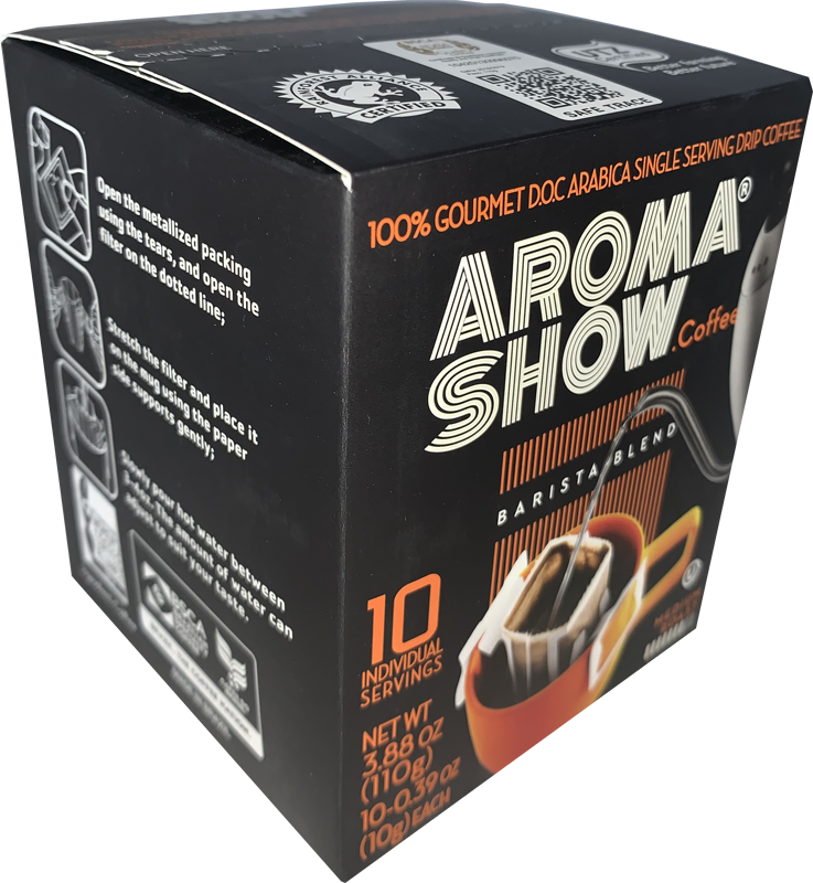 Aroma Show Barista Blend 100% Specialty Arabica single serving drip coffee (10 units)