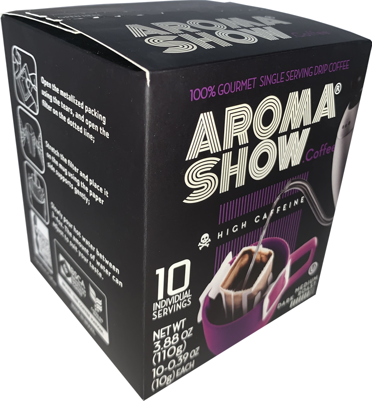 Aroma Show Gourmet Drip High Caffeine Single Serve Coffee