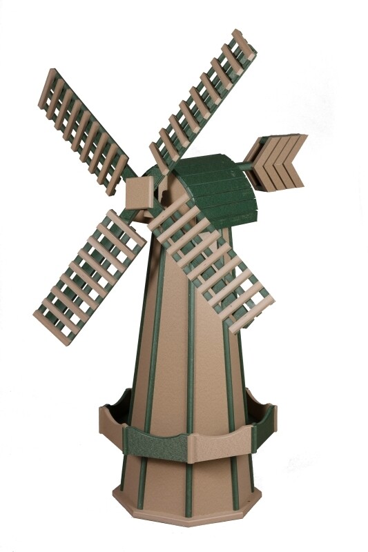 Poly Windmill - Weatherwood and Green