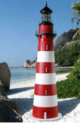Assateague Deluxe Stucco Lawn Lighthouse - 4 ft.