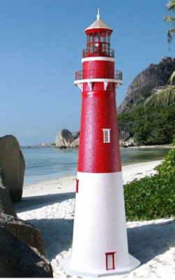 Barnegat Deluxe Stucco Lawn Lighthouse - 4 ft.