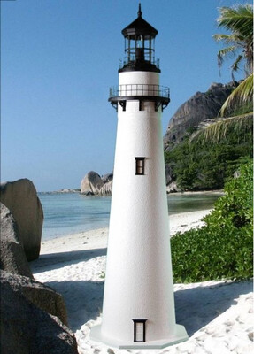Fenwick Deluxe Stucco Lawn Lighthouse - 4 ft.