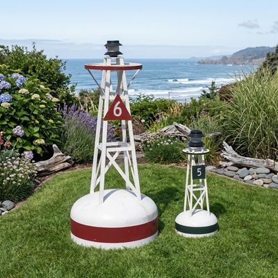 Ornamental lawn buoys with solar light on top