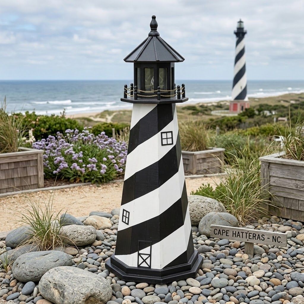 Wooden Cape Hatteras Lawn Lighthouse