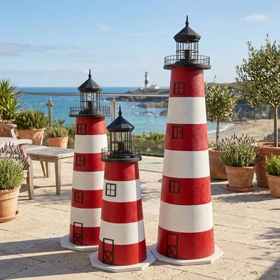 Economy Assateague Lawn Lighthouse Red and White