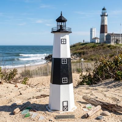 Montauk Economy Stucco Lawn Lighthouse