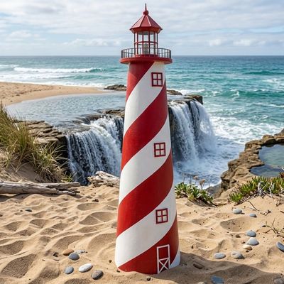Economy White Shoal Stucco Lawn Lighthouse