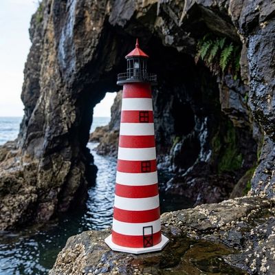 Economy West Quoddy Stucco Lawn Lighthouse