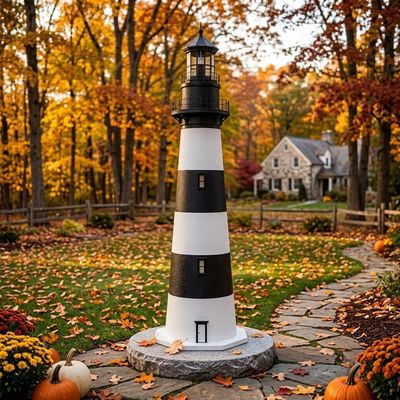 Bodie Island Deluxe Stucco Lawn Lighthouse - 4 ft.