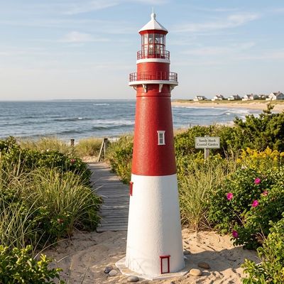 Barnegat Deluxe Stucco Lawn Lighthouse - 5 ft.