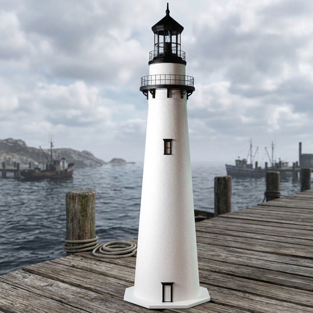 Fenwick Deluxe Stucco Lawn Lighthouse - 5 ft.