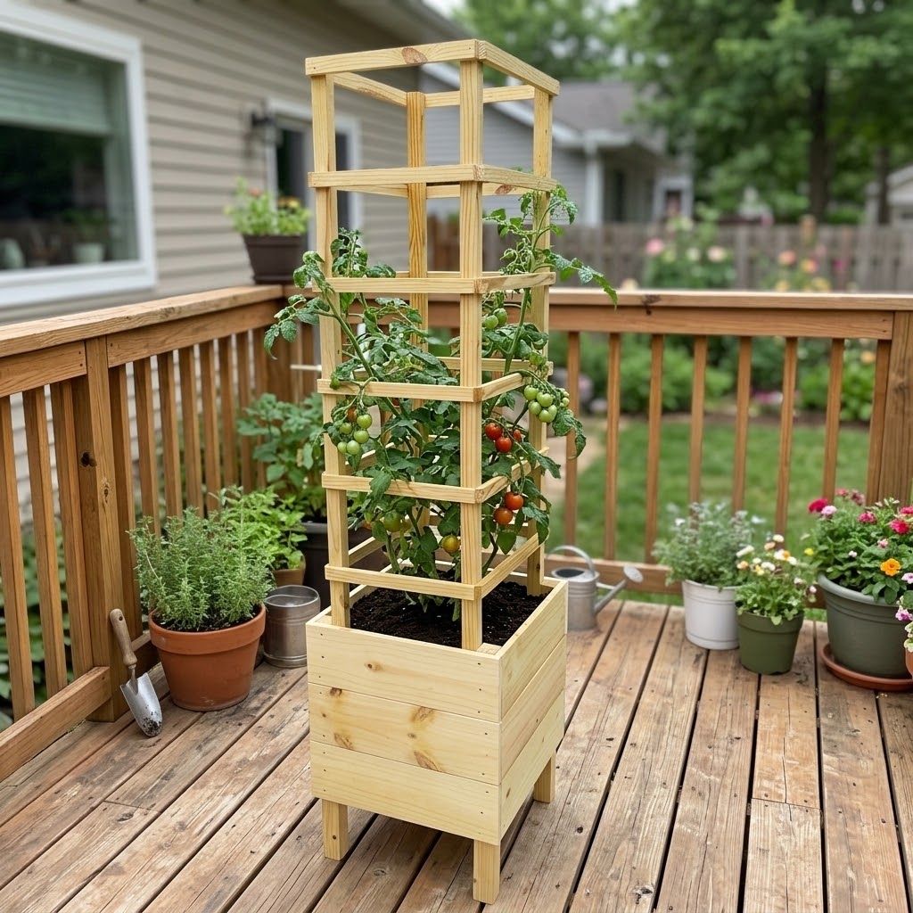 Deck Tomato Planter Woodworking Project