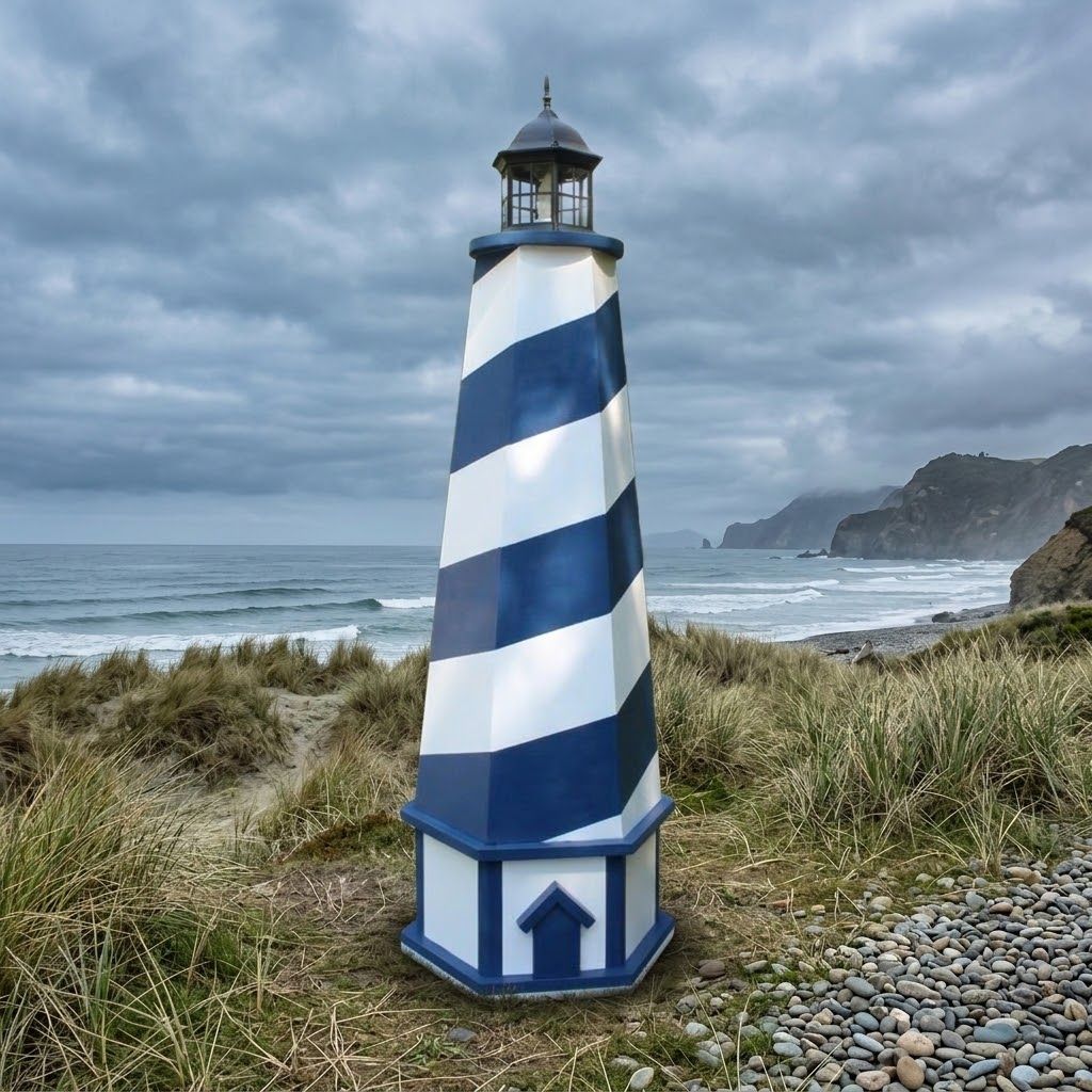 5 ft. painted lawn lighthouse DIY project plans