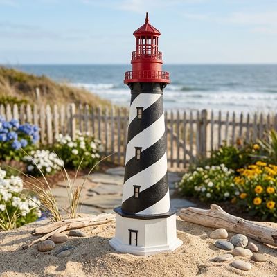 St. Augustine Deluxe Stucco Lawn Lighthouse - 8 ft.