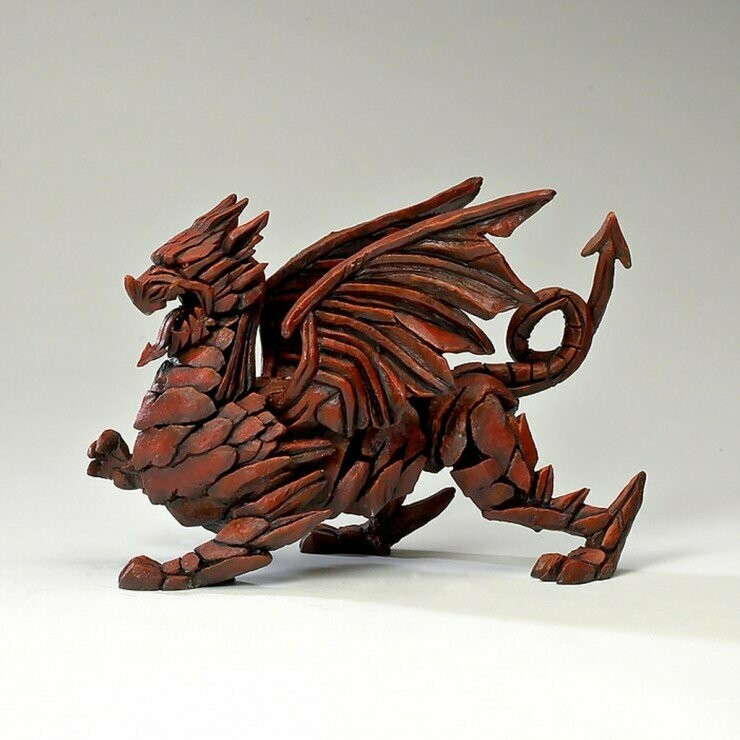Edge Sculpture  Dragon Figurine Red