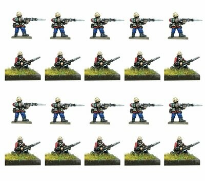 10mm British infantry firing and loading