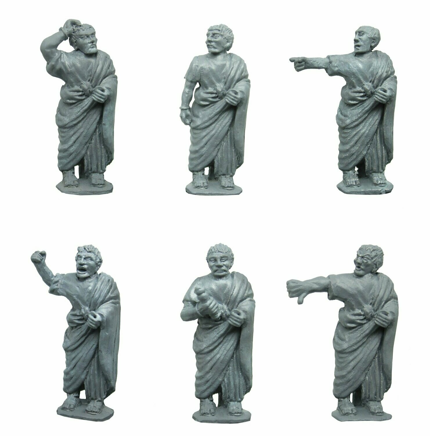 28mm Roman male civilians / spectators in togas standing.