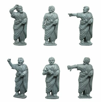 28mm Roman male civilians / spectators in togas standing.