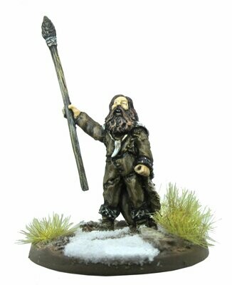 28mm Cavemen, Cheiftain standing with spear