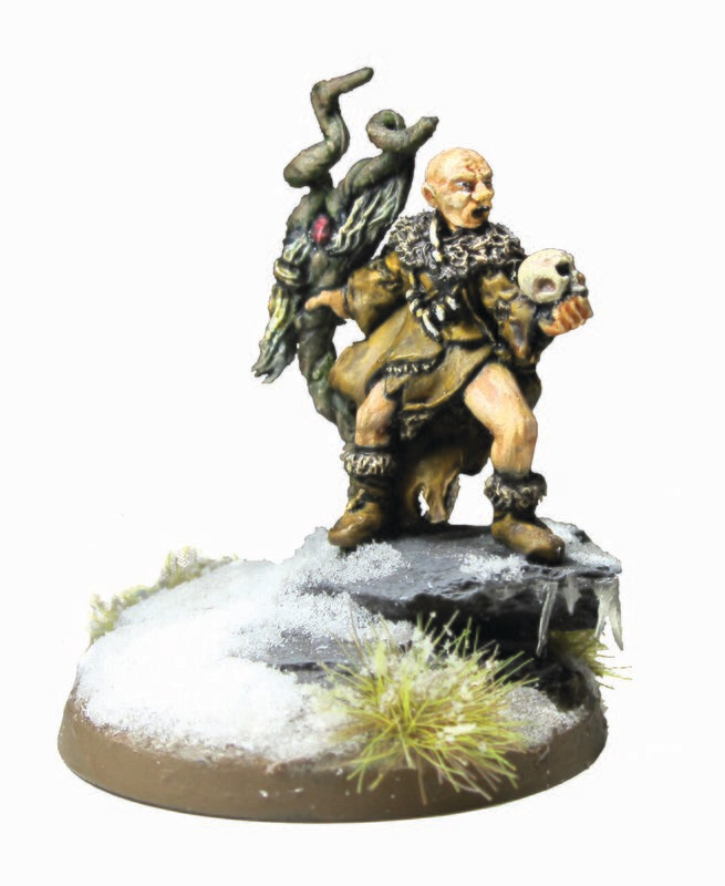 28mm Cavemen, Shaman with staff holding skull